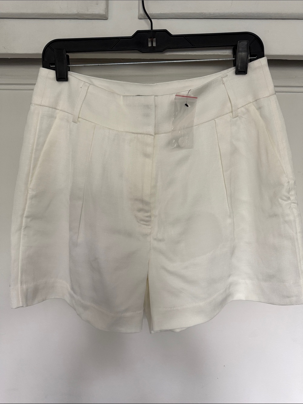 Express Cream Tailored Pleat Front Shorts